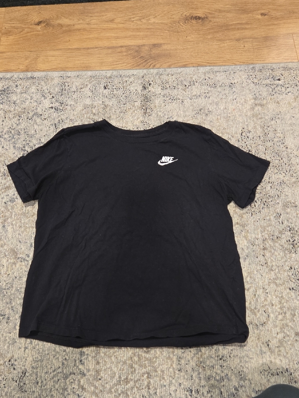 Nike Black Tee with White Swoosh Logo